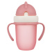 Canpol babies Hrníček se silikonovou slámkou - růžový, 210 ml