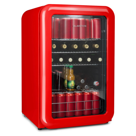Klarstein PopLife, lednice na nápoje, 115 l, 0-10 °C, retro design, červená