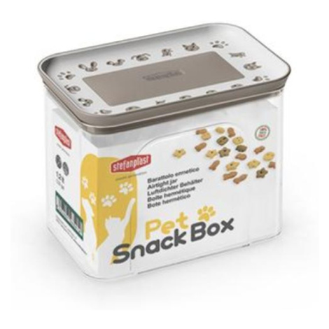 Stefanplast Snack Box obdélníková vzduchotěsná dóza 1,2l bílá/světle šedá