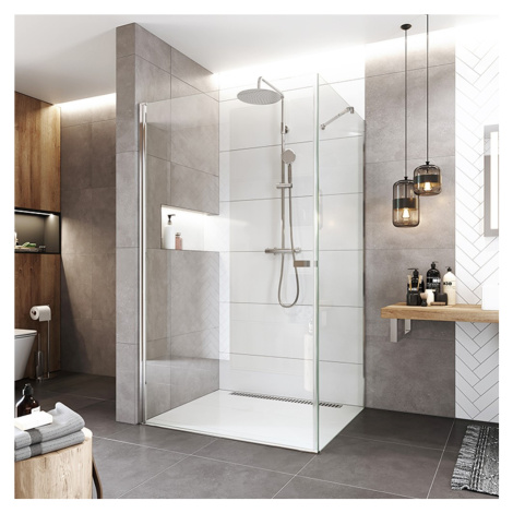 Mereo Pivotový sprchový kout, Novea, obdélník, 100x80 cm, chrom ALU, sklo Čiré, dveře L/P a pevn