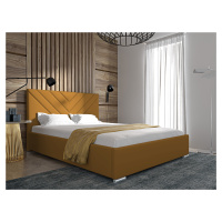 Eka Čalouněná postel MERKURY - Kronos 120x200 cm Barva látky: Hořčicová (01), Úložný prostor: S 