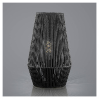HELL Provazová stolní lampa z papíru, černá, Ø 20 cm