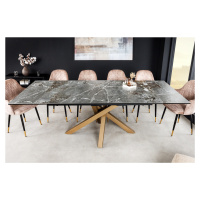 Estila Luxusní rozkládací obdélníkový jídelní stůl Ceramia s keramickou vrchní deskou a překříže
