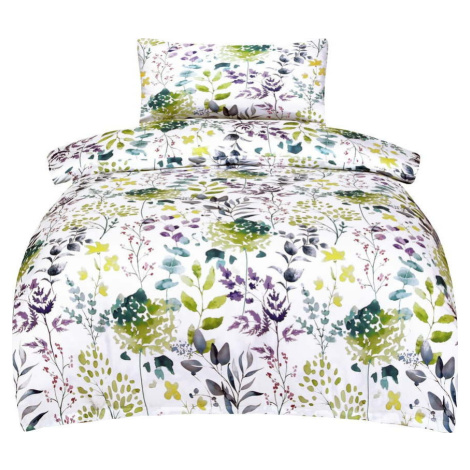 Bílé povlečení na jednolůžko z bavlněného saténu 140x200 cm Savoy – My House