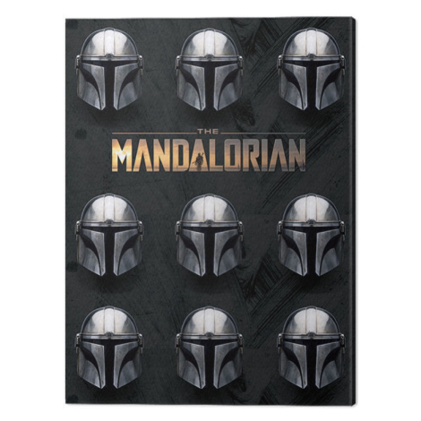 Obraz na plátně Star Wars: The Mandalorian - Helmets, (30 x 40 cm) Pyramid
