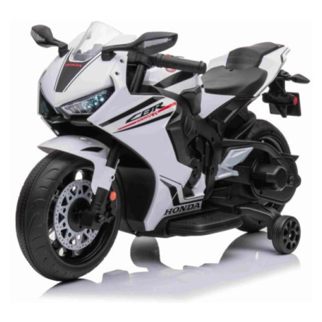 Elektrická Motorka HONDA CBR 1000RR, Licencované, 12V baterie, Plastová kola, bílá Beneo