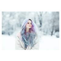 Fotografie Beautiful young woman with colorful dyed hair, Jasmina007, 40 × 26.7 cm