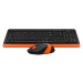 A4tech set bezdrátové klávesnice a myši, černá/oranžová