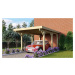 Carport KARIBU CLASSIC 1A 61580 ocelové střešní plechy LG3351