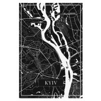 Mapa Kyiv black, (26.7 x 40 cm)