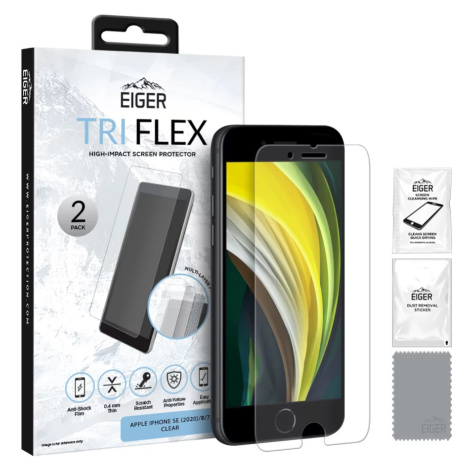 Ochranná fólia Eiger Tri Flex High-Impact Film Screen Protector (2 Pack) for Apple iPhone SE (20 Eiger Glass