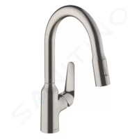 Hansgrohe 71801800 - Dřezová baterie M429-H180 s výsuvnou sprškou, vzhled nerezu