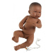 Llorens 45004 NEW BORN HOLČIČKA - realistická panenka miminko černé rasy s celovinylovým tělem -