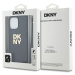 DKNY PU Leather Stack Logo Wrist Strap kryt iPhone 15 Pro Max černý