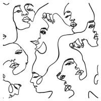 Ilustrace Continuous line face women seamless pattern, ANASTASIIA DMITRIEVA, (40 x 40 cm)