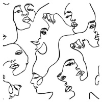 Ilustrace Continuous line face women seamless pattern, ANASTASIIA DMITRIEVA, 40 × 40 cm