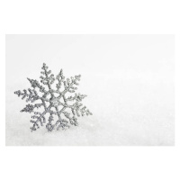 Ilustrace Christmas snowflake decoration on snow background, abzee, (40 x 26.7 cm)