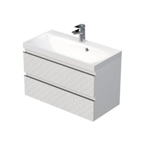 Koupelnová skříňka s umyvadlem SAT Cube Way 80x47,5x40 cm bílá mat CUBE3D802ZB