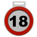 Narozeninová medaile - značka s číslem a textem 18 Standardní text