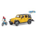 Bruder 2543 Jeep Wrangler Rubicon Unlimited s horským kolem a cyklistou