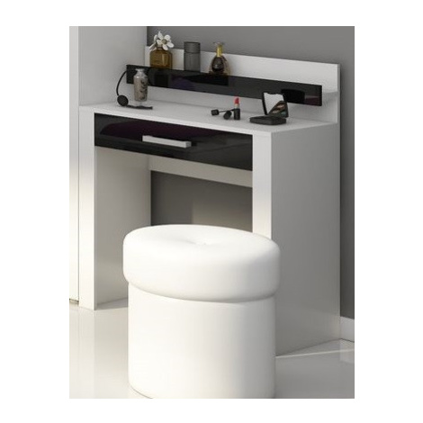 Toaletní stolek MOLTENO, bílá/černý lesk, 5 let záruka MORAVIA FLAT
