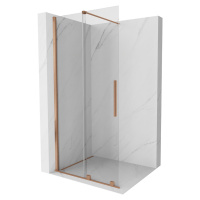 MEXEN/S Velar posuvné sprchové dveře Walk-in 100 cm, transparent, kartáčovaná měď 871-100-000-03