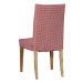 Dekoria Potah na židli IKEA  Henriksdal, krátký, červeno - bílá jemná kostka, židle Henriksdal, 