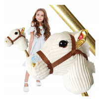 Hobby Horse měkká hlava koně kůň na tyči řehtá 72 cm zvuky cvalu plyš