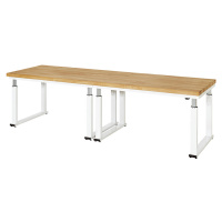 RAU Psací stůl s elektrickým přestavováním výšky, bukový masiv, nosnost 600 kg, š x h 3000 x 900