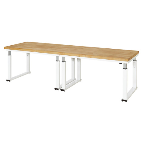 RAU Psací stůl s elektrickým přestavováním výšky, výška 740 - 1140 mm, masivní buková deska, š x