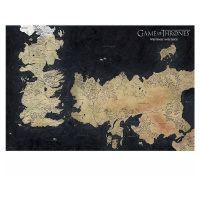 Plakát Hra o trůny - Mapa Westerosu a Essosu