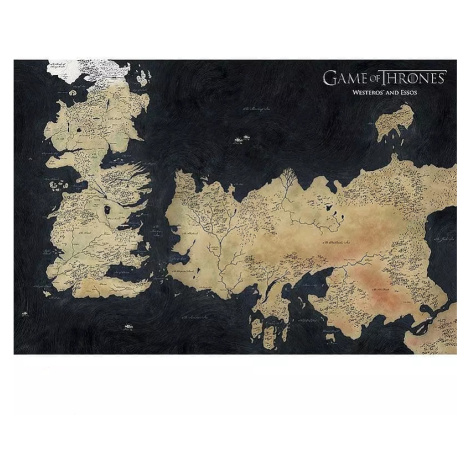 Plakát Hra o trůny - Mapa Westerosu a Essosu GB Eye