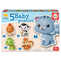 Educa baby dětské puzzle Zvířátka s kočičkou 13473 barevné