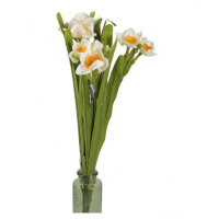 Narcis NOUVEL řezaný umělý 58cm oranžovo-krémový