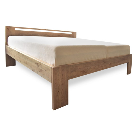 Oak´s Dubová postel Corso 4 cm masiv, rustik moření - 140x200 cm