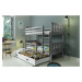 BMS Dětská patrová postel s přistýlkou CARINO 3 | 80 x 190 cm Barva: bílá / šedá