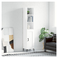 vidaXL Skříň highboard bílá s vysokým leskem 34,5x34x180 cm kompozit