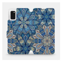 Flipové pouzdro na mobil Samsung Galaxy A41 - V108P Modré mandala květy