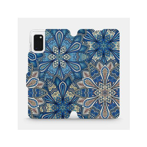 Flipové pouzdro na mobil Samsung Galaxy A41 - V108P Modré mandala květy