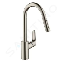 HANSGROHE Focus M41 Dřezová baterie s výsuvnou sprškou, vzhled nerezu 31815800