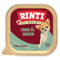 RINTI Gold Mini 12 x 100 g - Jelení & hovězí maso