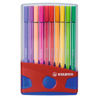 Prémiový vláknový fix STABILO Pen 68 Colorparade 20 ks deskset antracit světle modrá