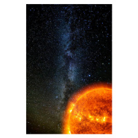 Fotografie Solar flares on the Sun and The Milky Way, Mike Hill, 26.7x40 cm