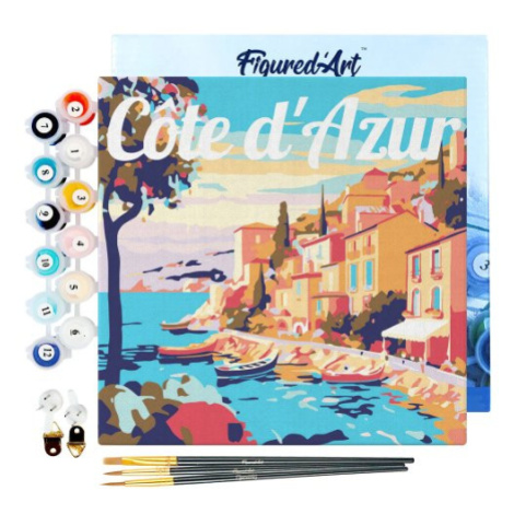 Figured ART Mini malování podle čísel - Travel Poster COTE d'AZUR 20 x 20 cm na rámu