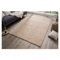 Estila Moderní koberec Wool z měkkých vlněných vláken v béžovém odstínu 240cm