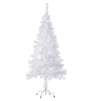 tectake 402821 umělý vánoční stromek bílý s kovovým stojanem - bílá - bílá
