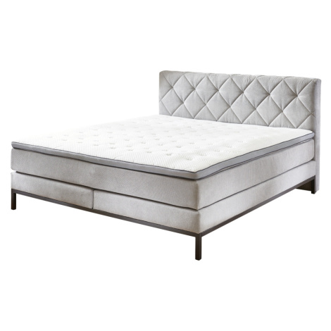 Sun garden Kontinentální postel BOXSPRING ROCKAWAY BX2180 160x200 cm - světle šedá