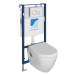 Sapho Závěsné WC NERA s podomítkovou nádržkou a tlačítkem Schwab, bílá - SET(T02-2113-0250/1ks, 