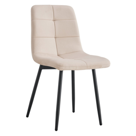 Jídelní židle, béžová Velvet látka/kov, DAMIA TYP 1 P2, poškozené zboží Tempo Kondela