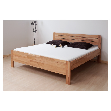 Postel BMB Sofi Lux - Masivní Buk Rozměr: 160x210 cm, Provedení rohů: Rovné, Moření: Antracit